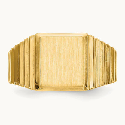 Open Back Mens Signet Ring — photo set