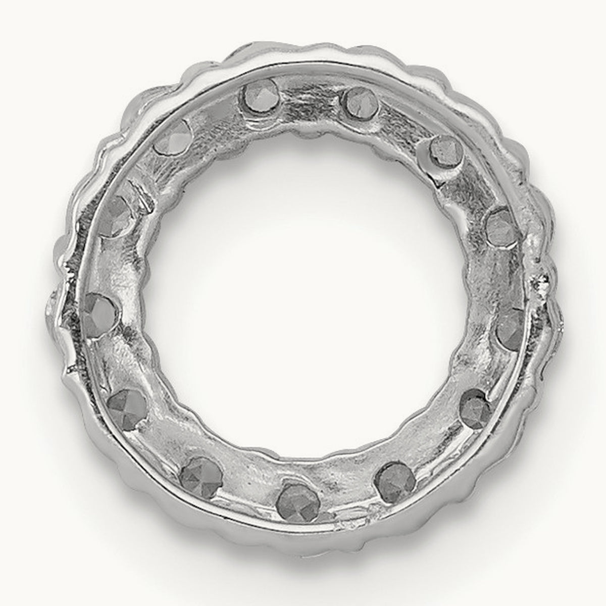 Diamond Circle Chain Slide — 14K White Gold, 14.8mm