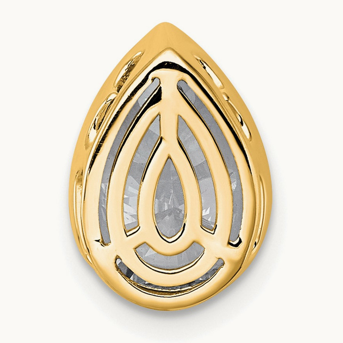 Pear Bezel Chain Slide, 0.25-3.00 ct tw Lab-Grown Diamond — 2 1/2 ct, 14K Yellow Gold