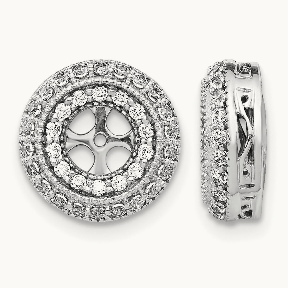 Fancy Diamond Earring Jackets — 12mm