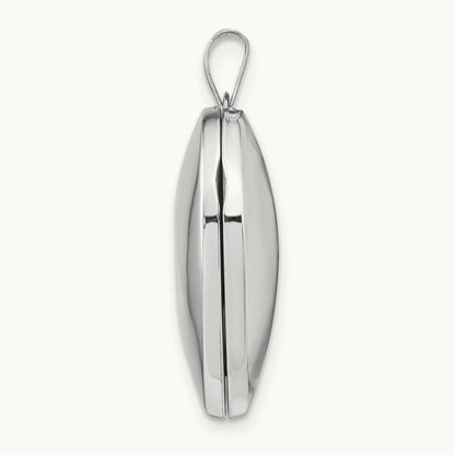 Polished Heart-Shaped Domed Locket, 14K White Gold