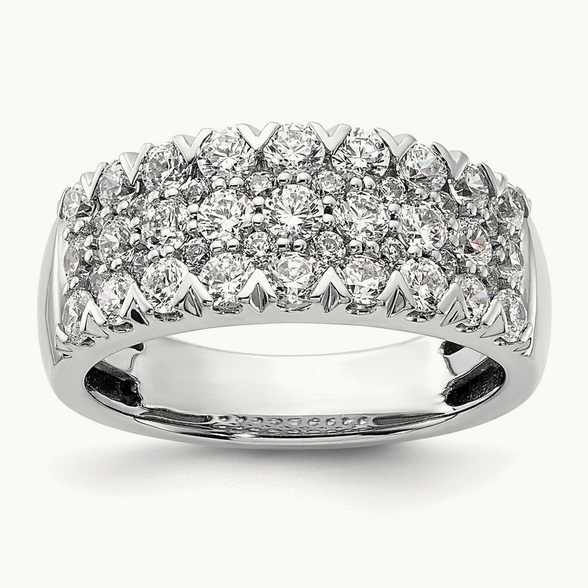 Complete Pave Diamond Wedding Band — photo set