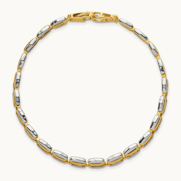 Polished 8in. Fancy Link Bracelet, 14K Two-tone