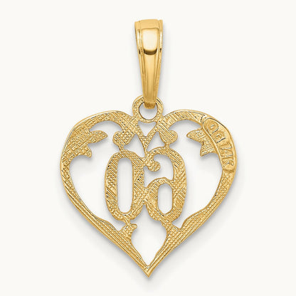 60 Heart Pendant, 14K