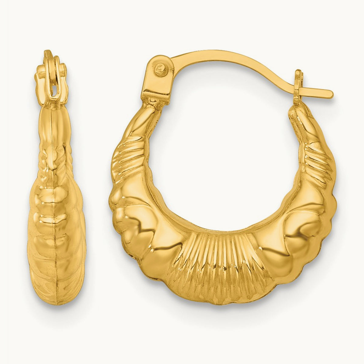 Polished Fancy Hoop Earrings — photo set