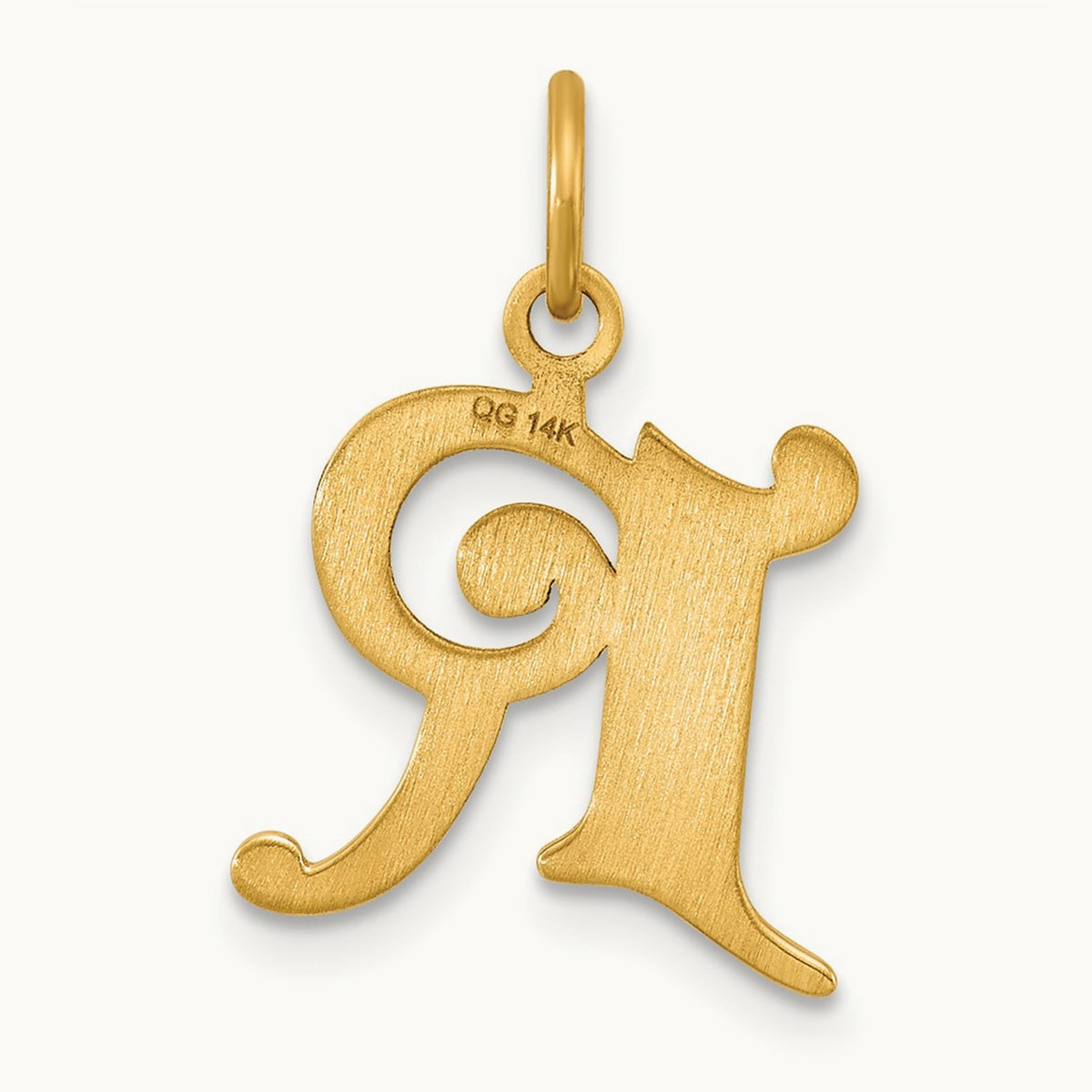 Diamond-cut Initial Charm — 14K Yellow Gold, R