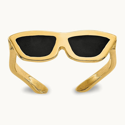 Enameled Sunglasses Toe Ring, 14K