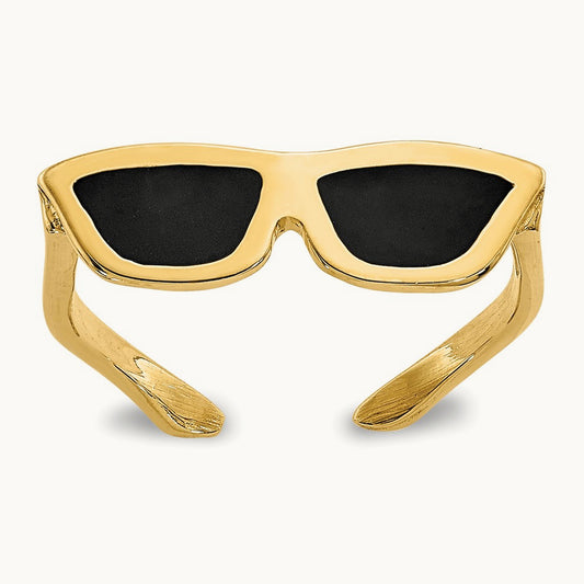 Enameled Sunglasses Toe Ring, 14K