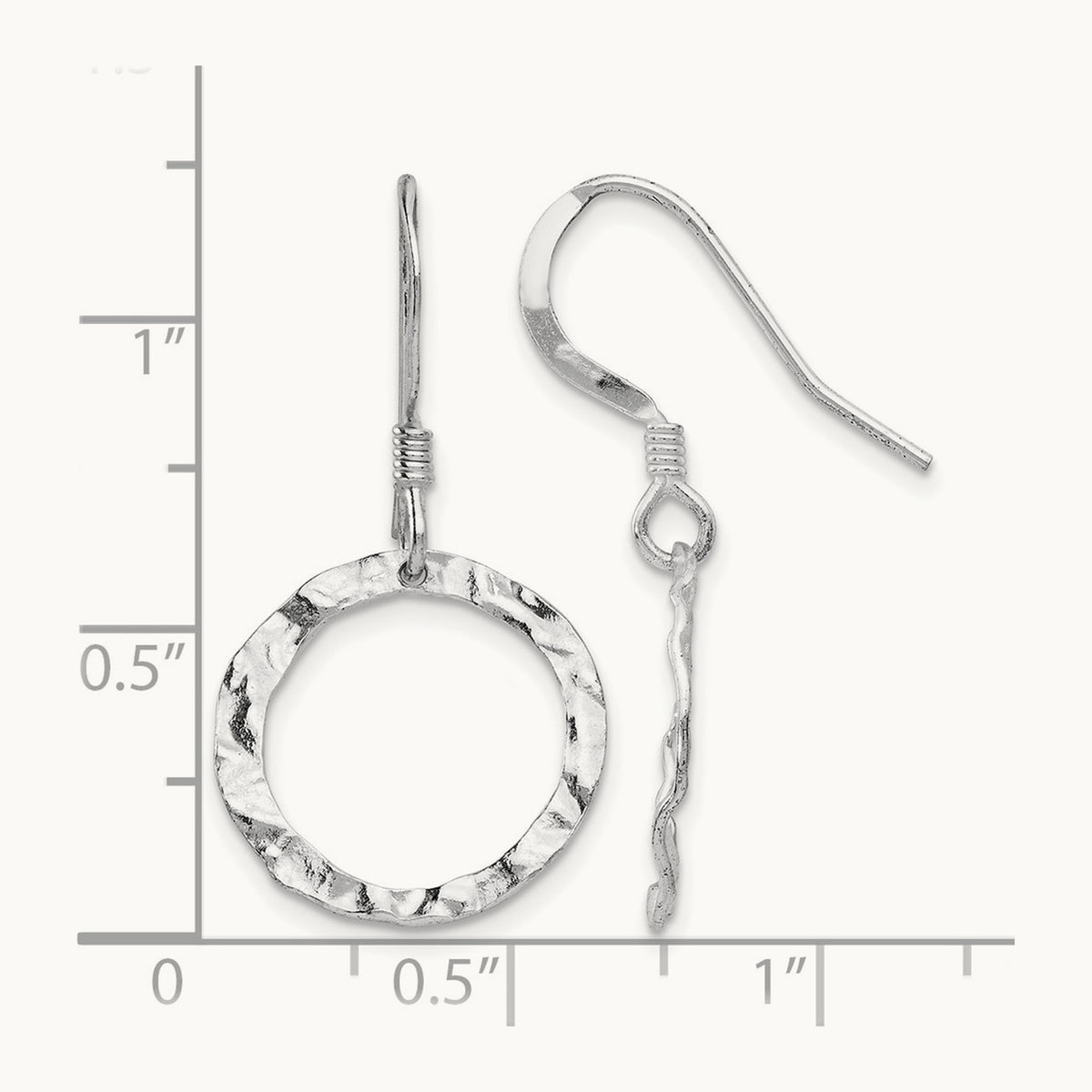 Rhod-pltd Textured Shepherd Hook Dangle Earrings — Leslie's — photo set