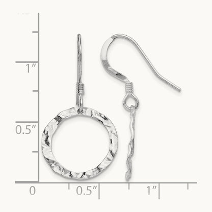 Rhod-pltd Textured Shepherd Hook Dangle Earrings — Leslie's — photo set
