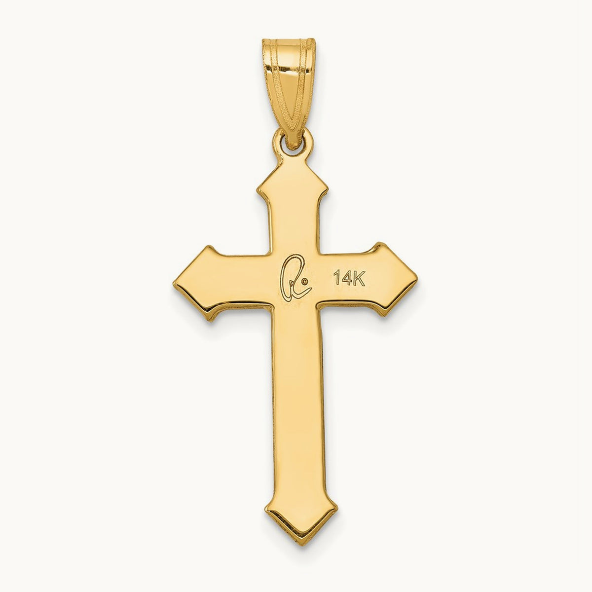 Passion Cross Pendant — 14K Yellow Gold, 30mm