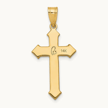 Passion Cross Pendant — 14K Yellow Gold, 30mm