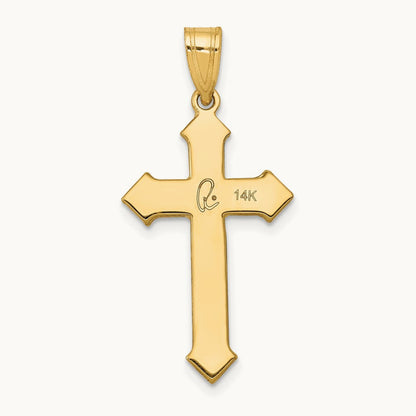 Passion Cross Pendant — 14K Yellow Gold, 30mm