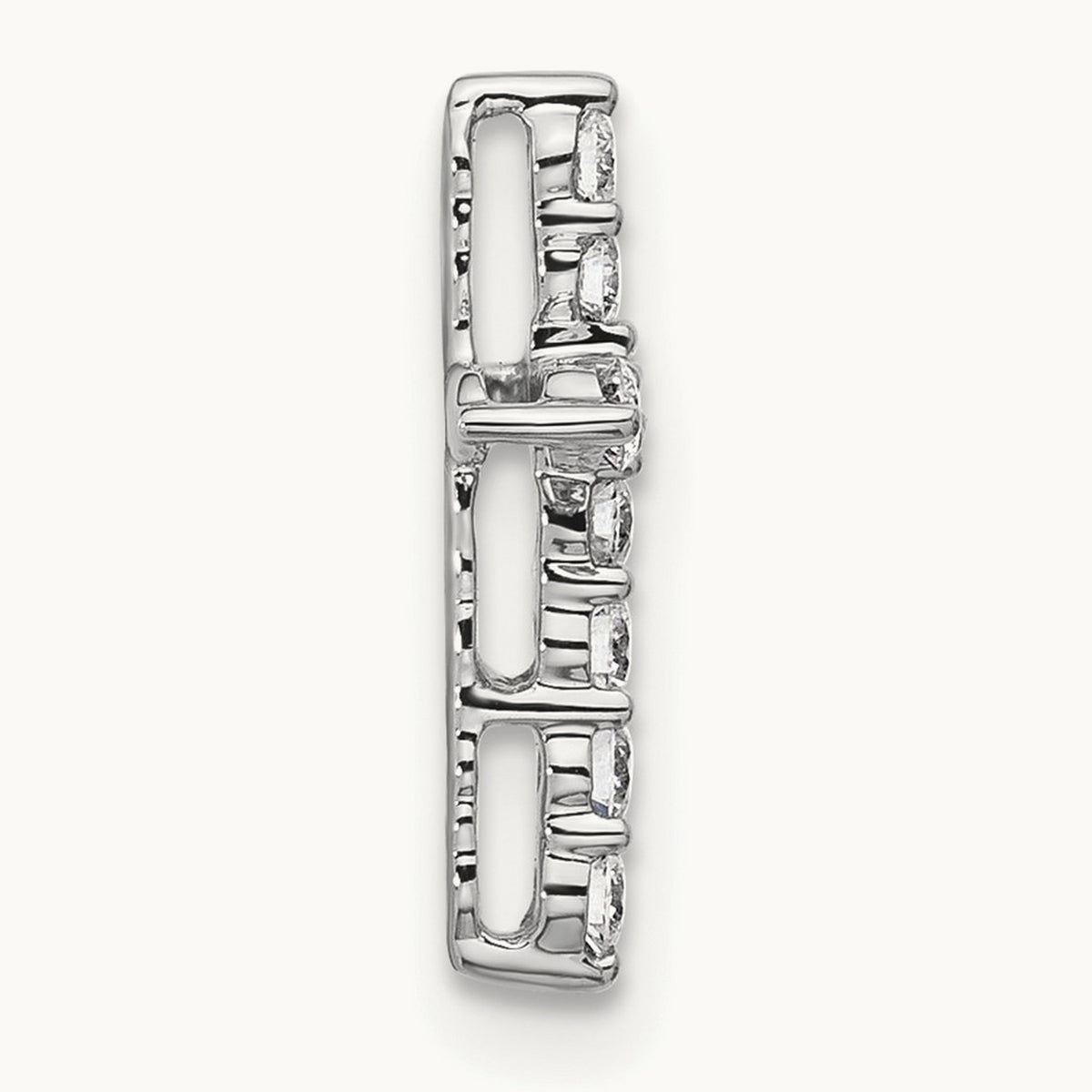 Cross Chain Slide Pendant, 0.20 ct tw Lab-Grown Diamond — 14K White Gold