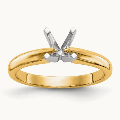 14kTwo-Tone 3/4ct. Medium-Weight Knife Edge/Half-Round Mounting