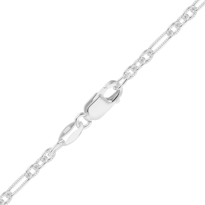 Textured Figaro Cable Anklet in sterling silver