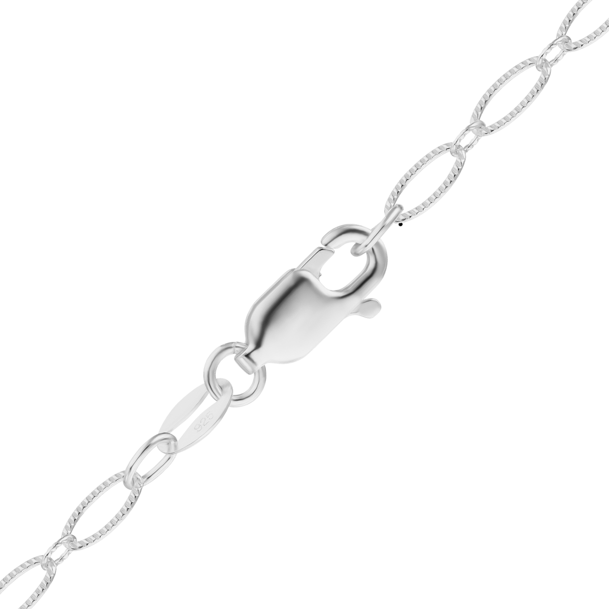 Alternating Oval Cable Necklace in sterling silver