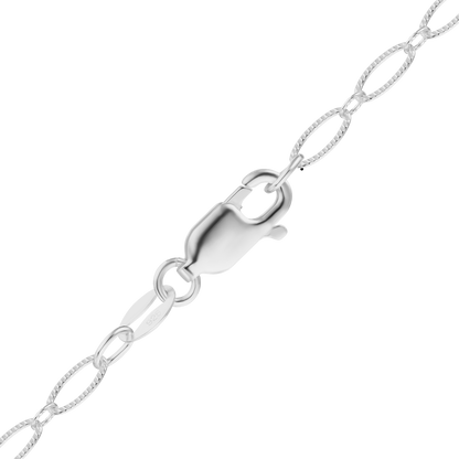 Alternating Oval Cable Necklace in sterling silver