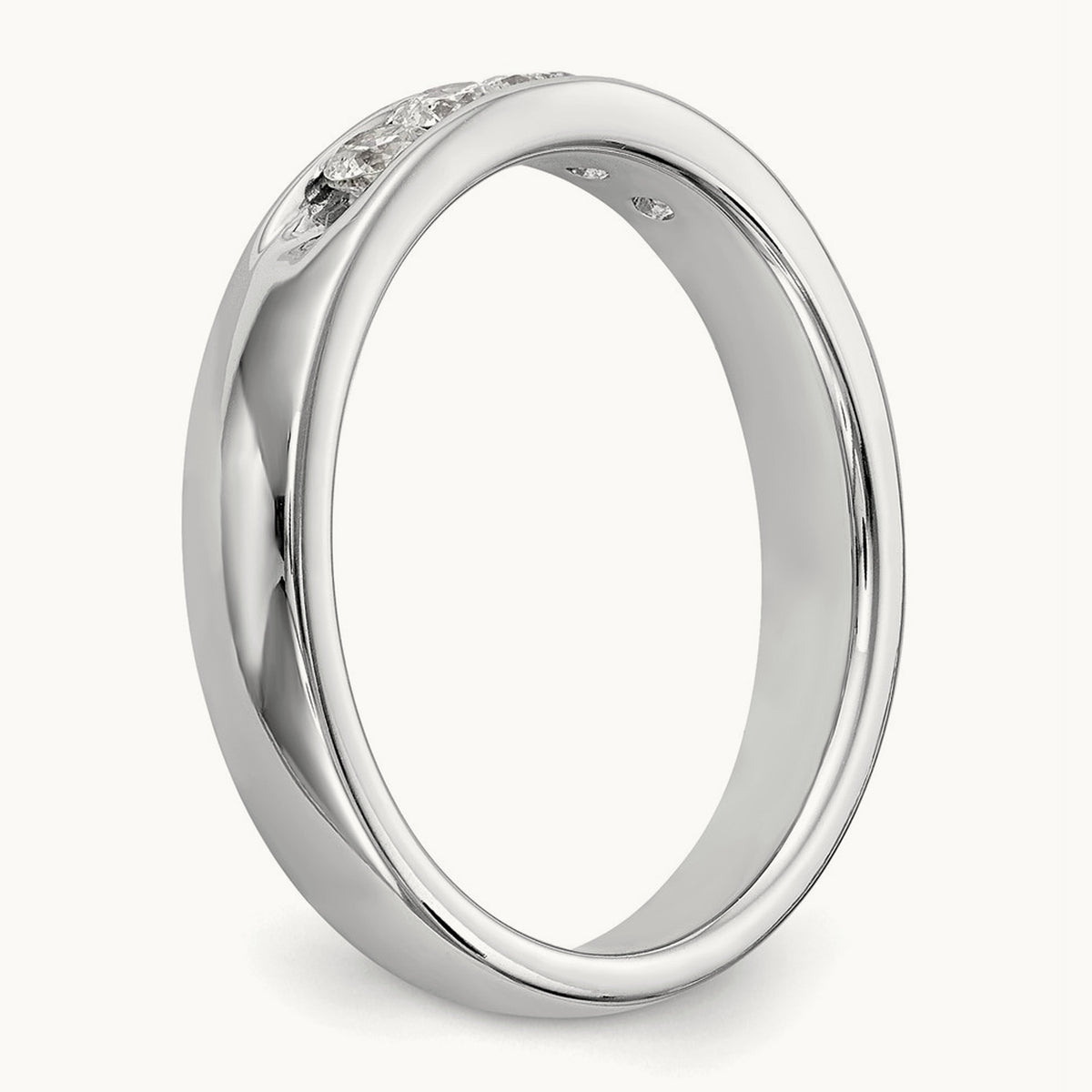 5-Stone Diamond Channel Band, 14K White Gold