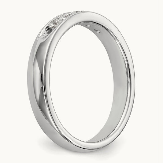 5-Stone Diamond Channel Band, 14K White Gold