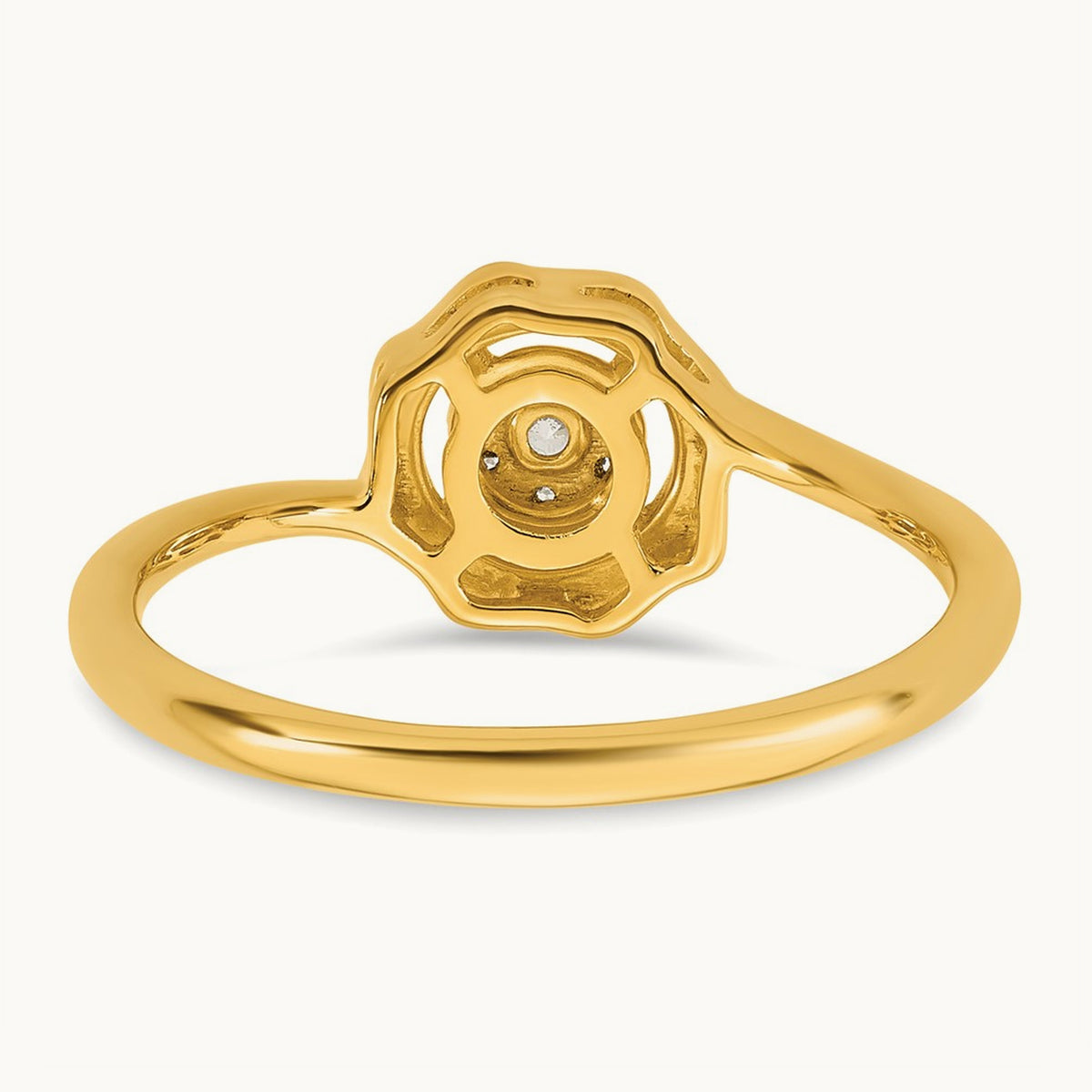 Complete Diamond Cluster Round Engagement Ring — 14K Yellow Gold