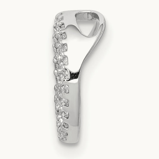 Diamond Peace Sign Slide, 14K White Gold