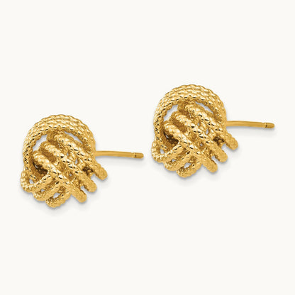 Polished & Twisted Love Knot Post Earrings, 14K
