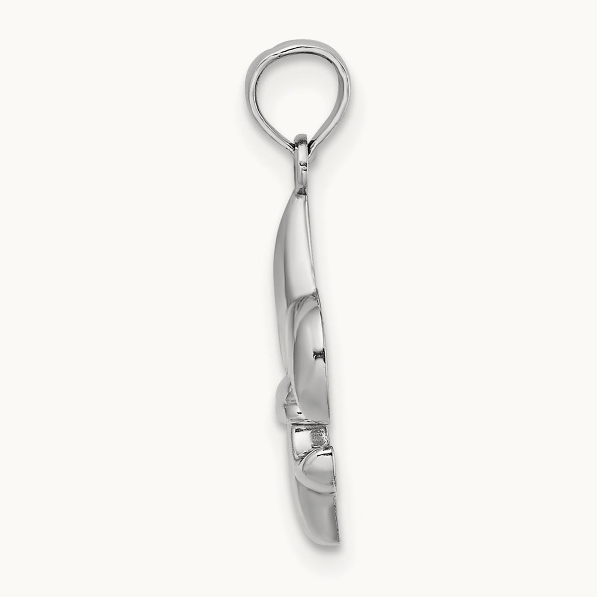 2-D Small Fleur de Lis Charm — 14K White Gold
