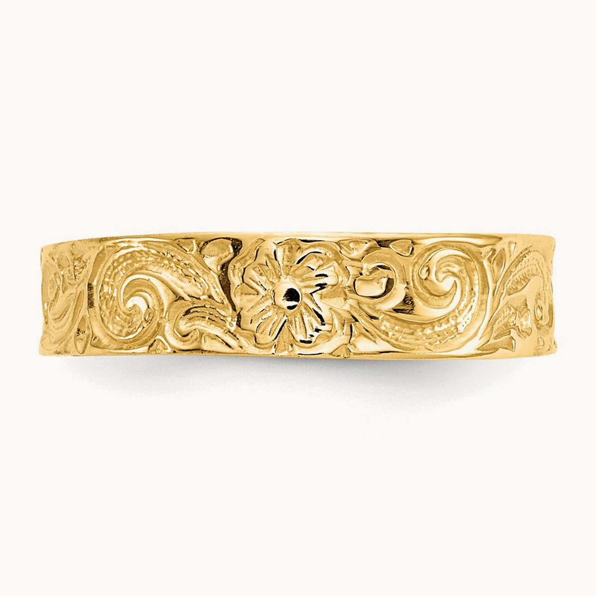 Flower/Scroll Toe Ring, 14K