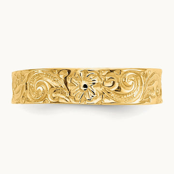 Flower/Scroll Toe Ring, 14K