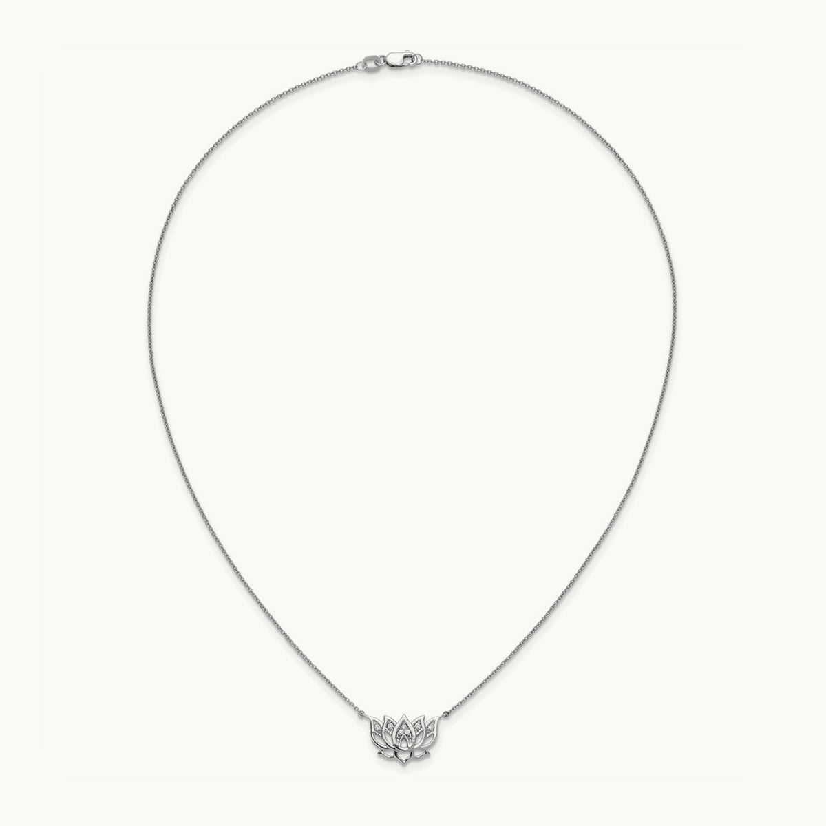 Lotus Flower Necklace, 0.05 ct tw Lab-Grown Diamond