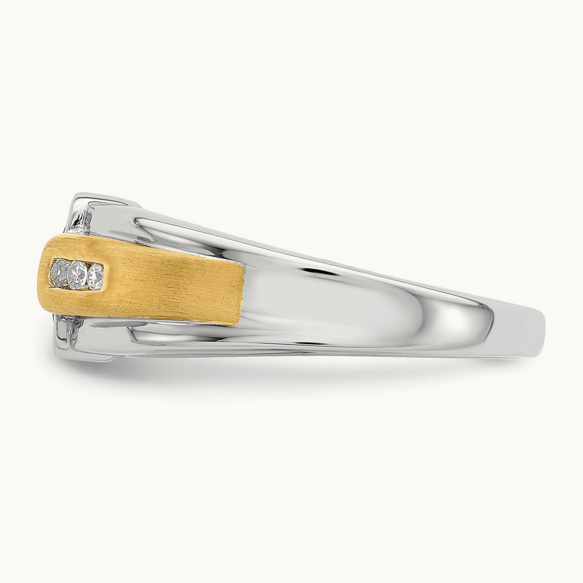 Onyx and Diamond Mens Ring, 14K Two-tone
