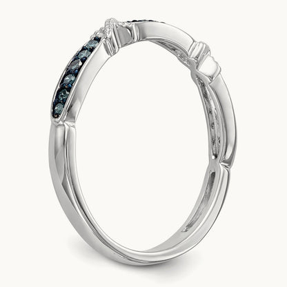 Blue Diamond Band, 14K White Gold