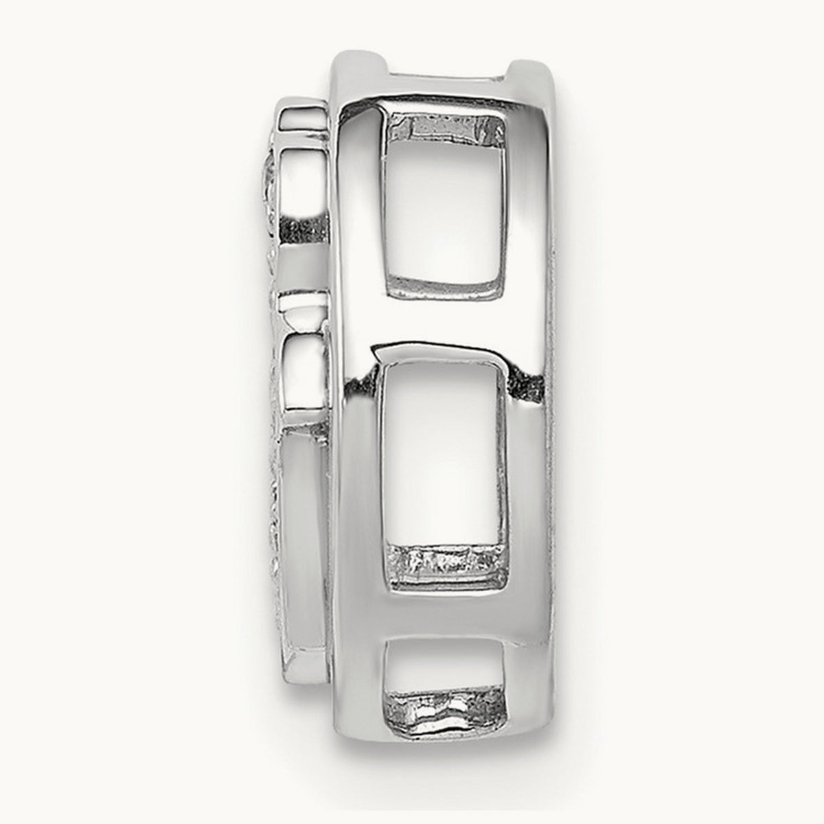 1/10ct. Diamond Hamsa Chain Slide, 14K White Gold