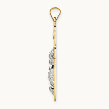Polished Solid INRI Crucifix Pendant — 34.9mm