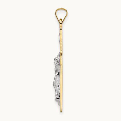 Polished Solid INRI Crucifix Pendant — 34.9mm