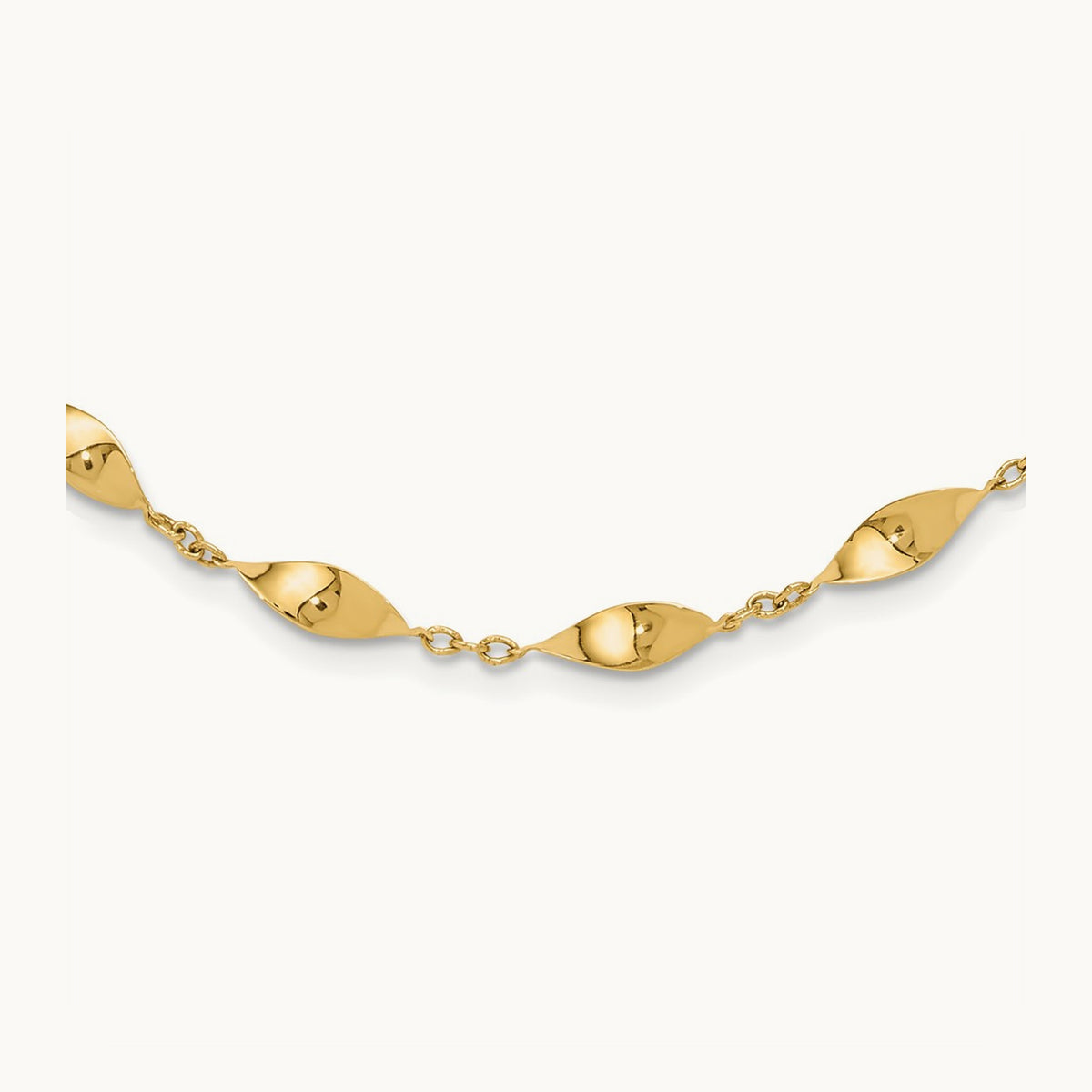 Polished Fancy Necklace, 14K