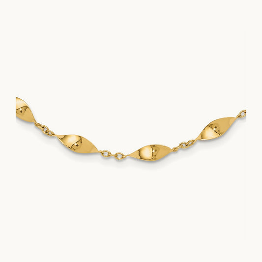 Polished Fancy Necklace, 14K
