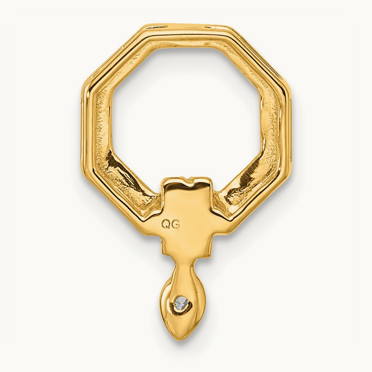 Polished Diamond Octagon Chain Slide, 14K