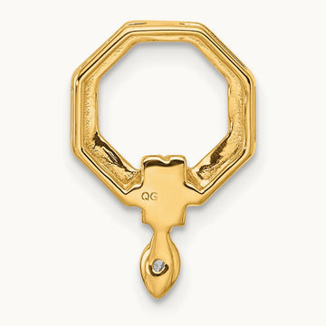 Polished Diamond Octagon Chain Slide, 14K