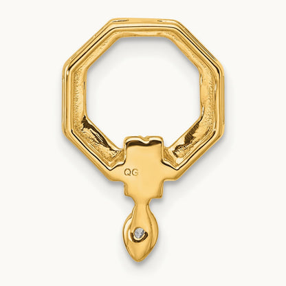 Polished Diamond Octagon Chain Slide, 14K