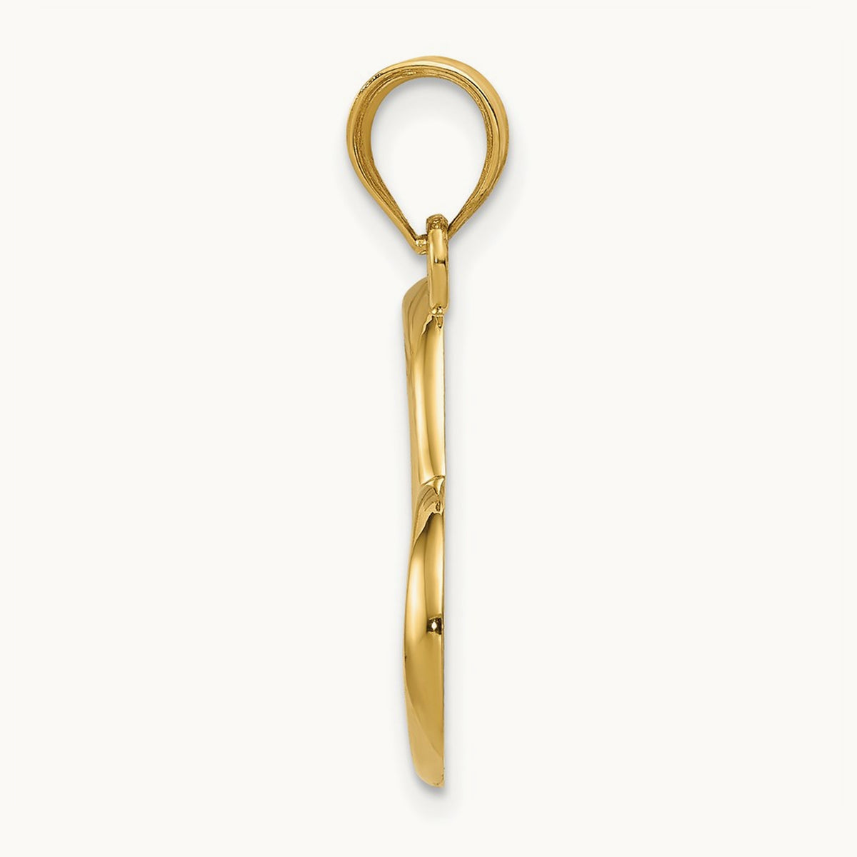 Polished Dangling Heart Pendant — 25mm