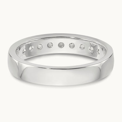9-Stone Diamond Channel Band, 14K White Gold