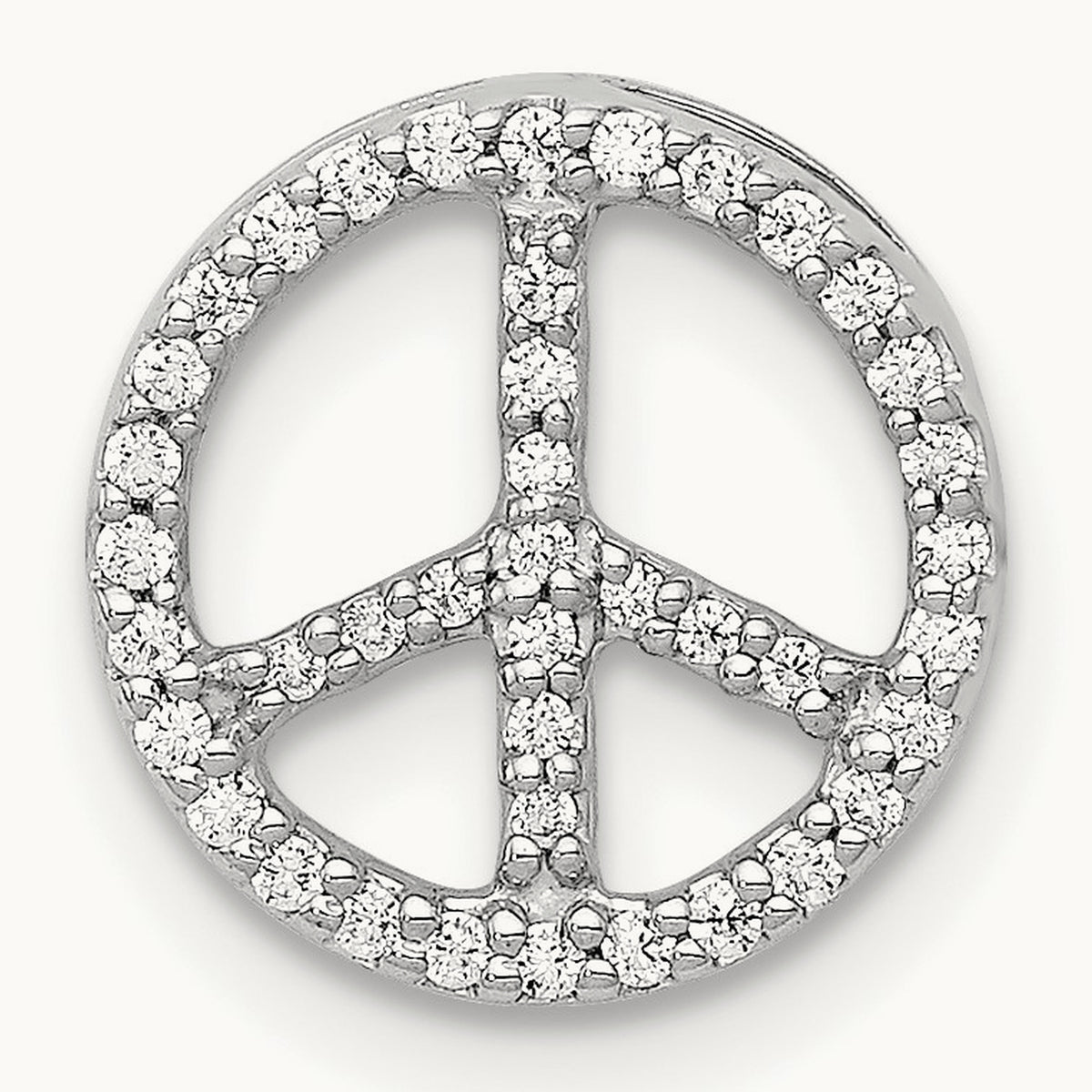 Peace Sign Chain Slide, 0.15 ct tw Lab-Grown Diamond