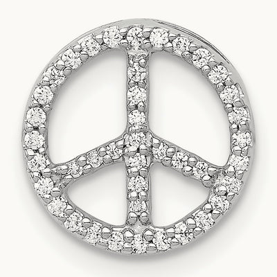 Peace Sign Chain Slide, 0.15 ct tw Lab-Grown Diamond