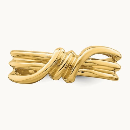 Polished Ribbed Band Ring, 14K