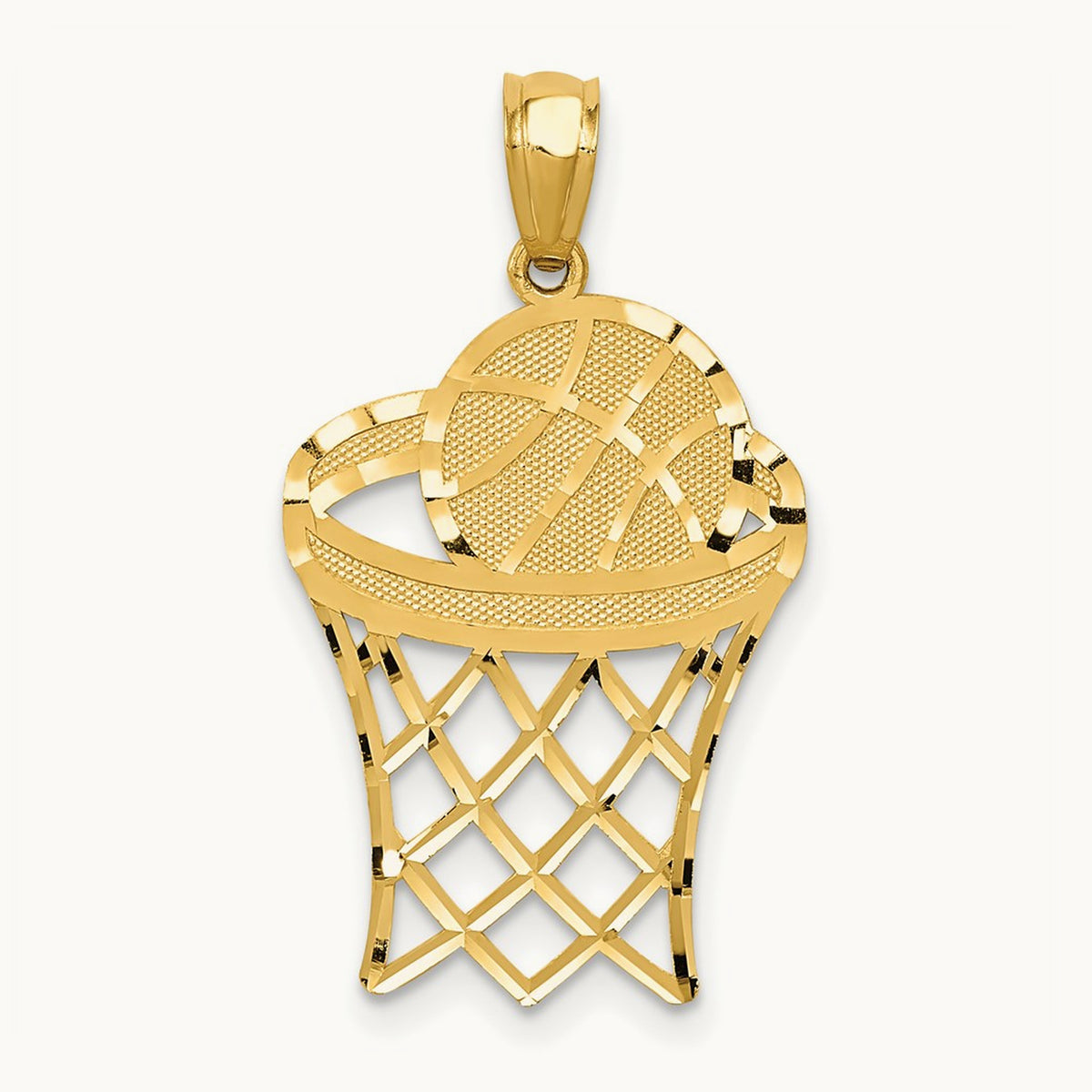 Basketball Pendant, 14K Yellow Gold