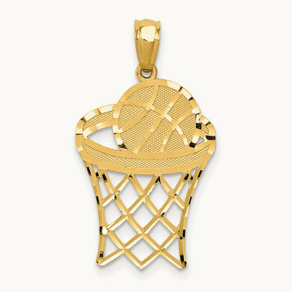Basketball Pendant, 14K Yellow Gold
