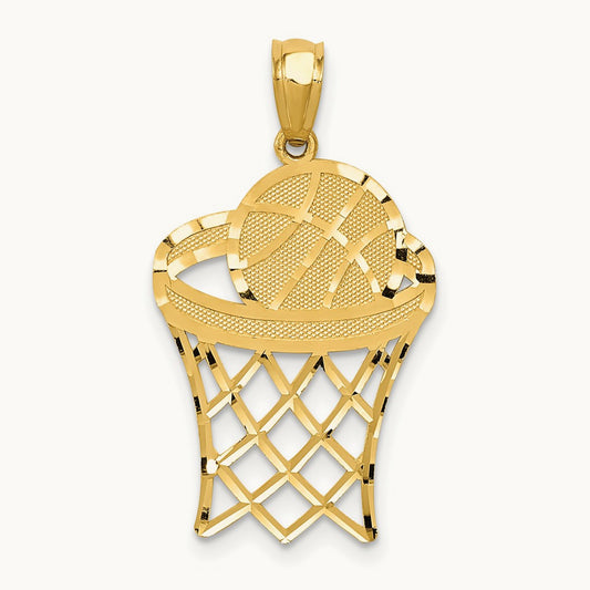 Basketball Pendant, 14K Yellow Gold