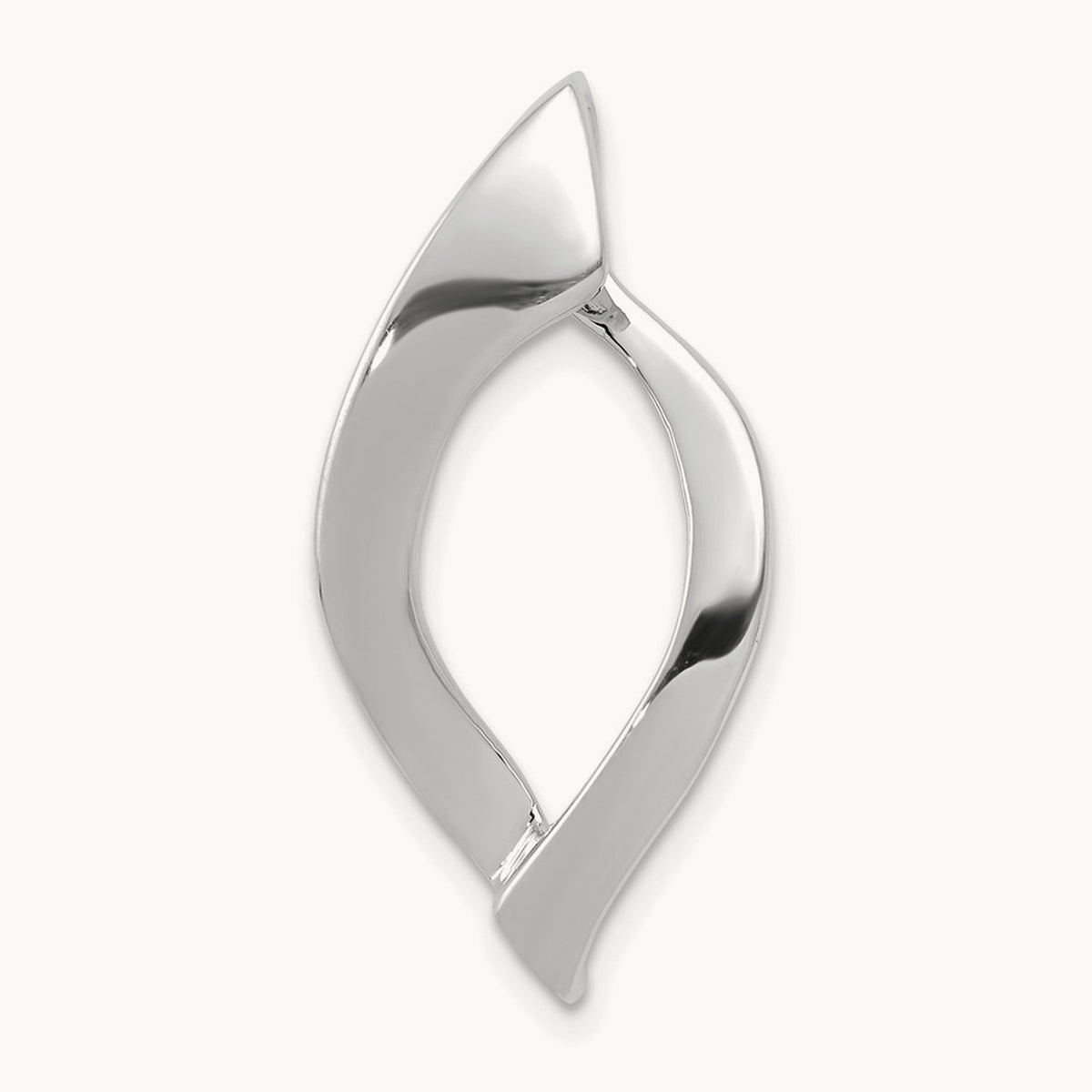 Fits up to Regular, 10mm Fancy Reversible Omega Slide, 8mm, 14K White Gold